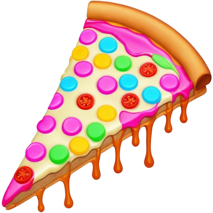 Melted neon  ice cream pizza slice emoji