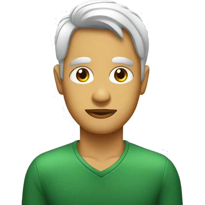 Chicó pelo ondulado ojos verdes con café tono de piel blanca  emoji