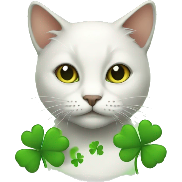 cat with clovers emoji
