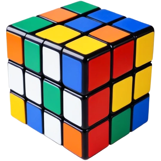 Colorful Rubik's cube puzzle toy with different colored squares on each face emoji