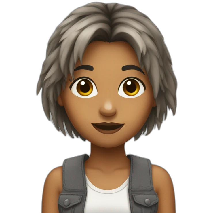 girl mixed with a racoon emoji