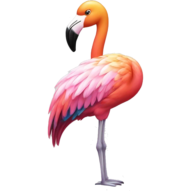 Rainbow flamingo emoji
