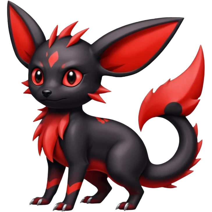  Shiny edgy dark gloomy red badass Umbreon-Salandit-Jolteon-fusion emoji