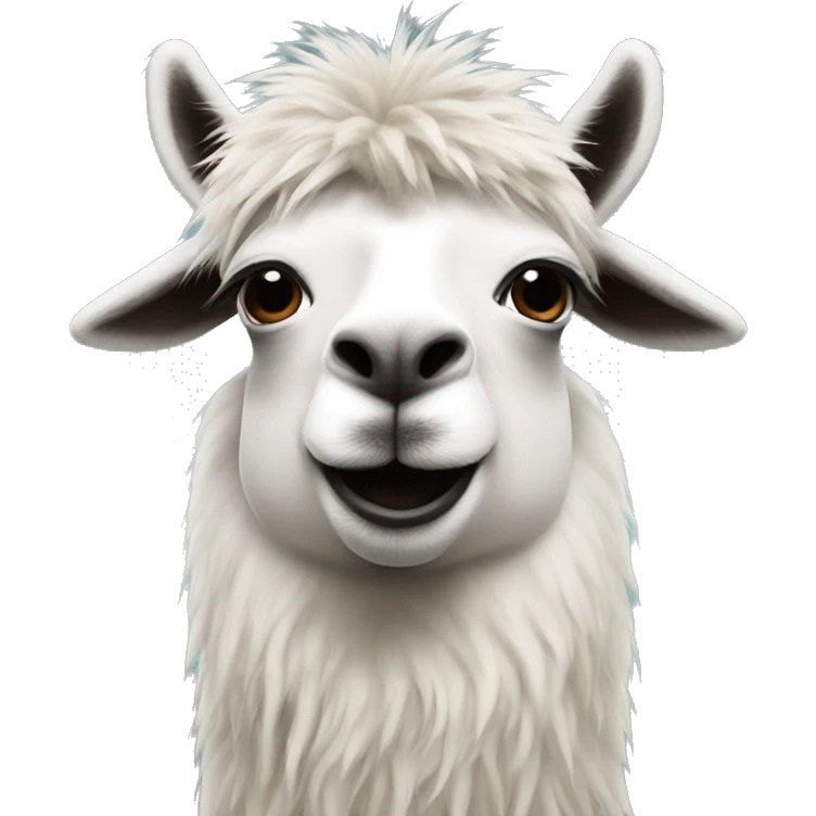lama with a rock hair emoji