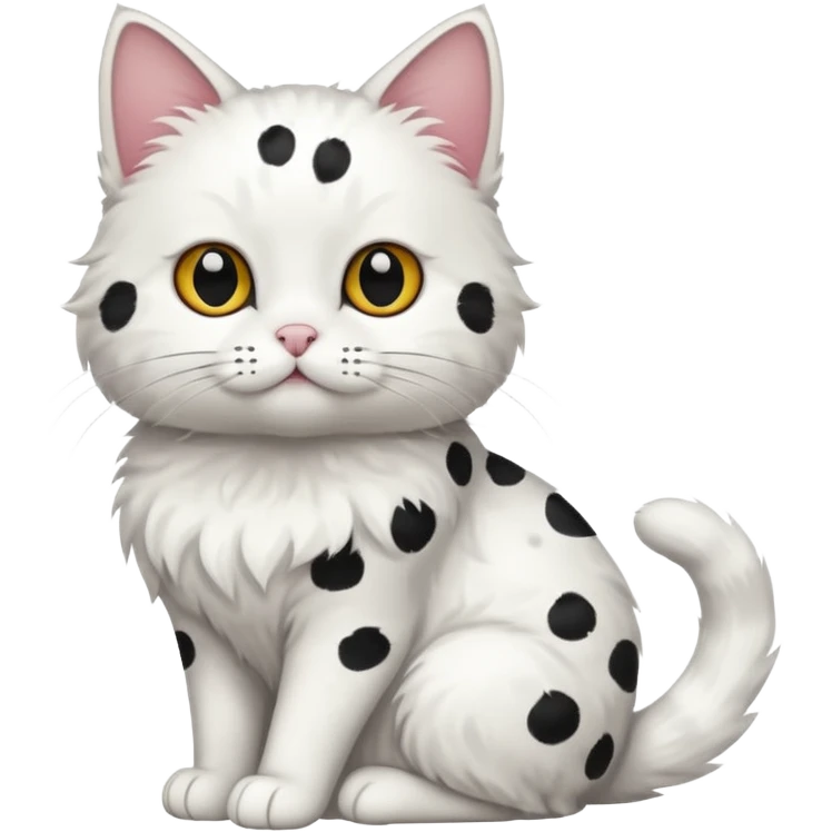 um gato branco com manchas pretas [não manchas pequenas] emoji