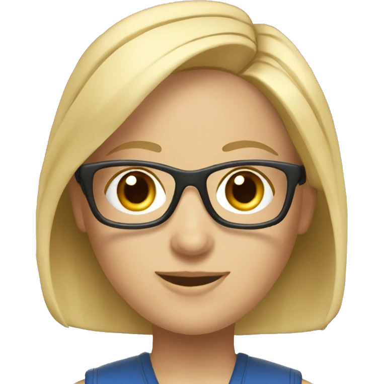 Female mazda service advisor with blonde hair and glasses  emoji