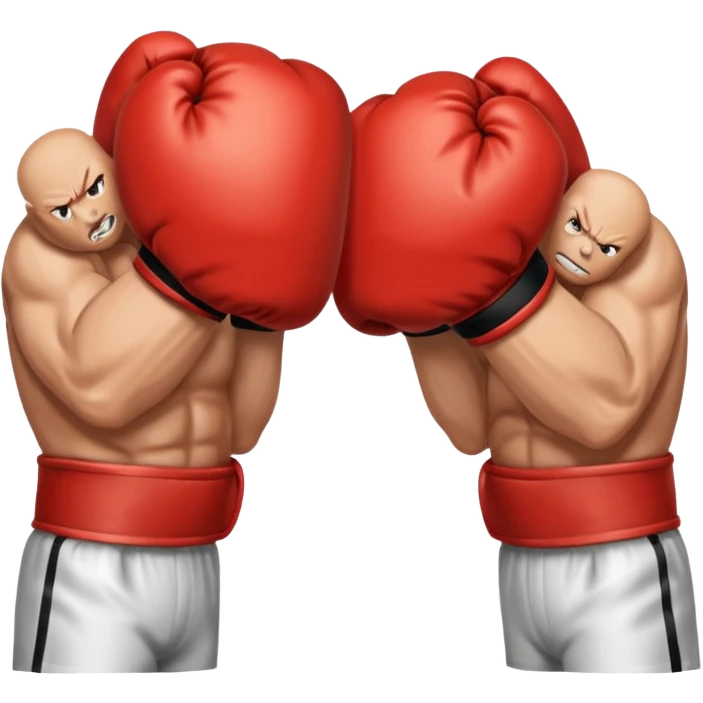 a sideways view of two sets of hands boxing emoji