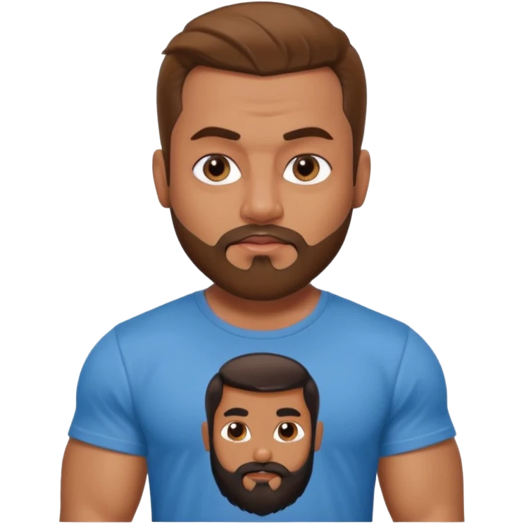 a pretty bratz that looks like Salman Khan, bearded, wearing a tshirt, muscular emoji