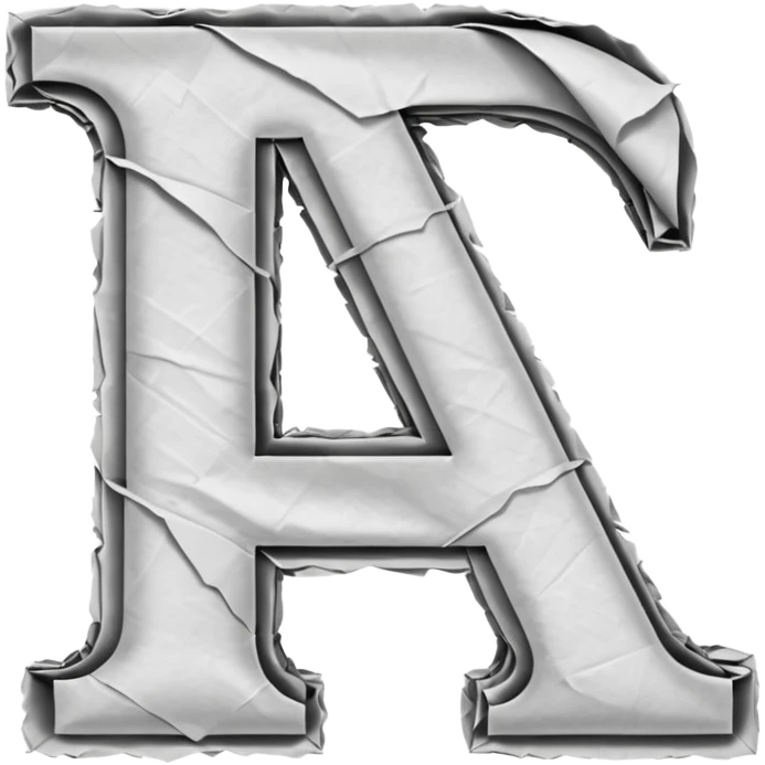 The letter A is made from the newspaper emoji