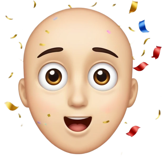 excited face with wide eyes and confetti emoji