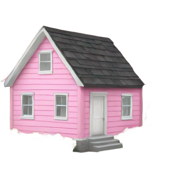 Small pink house white roof emoji