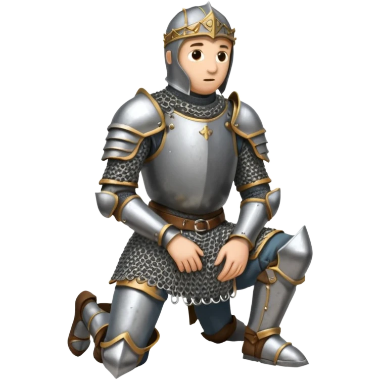 a kneeling knight looking to the ground emoji