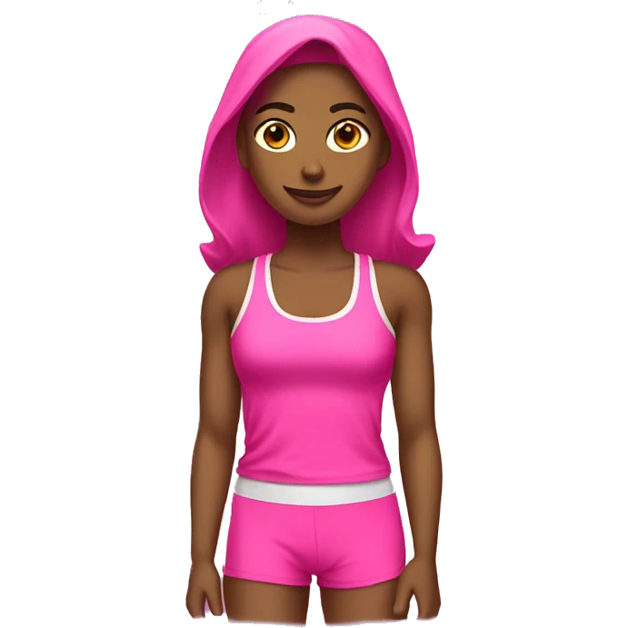 Hot pink gym clothes set emoji