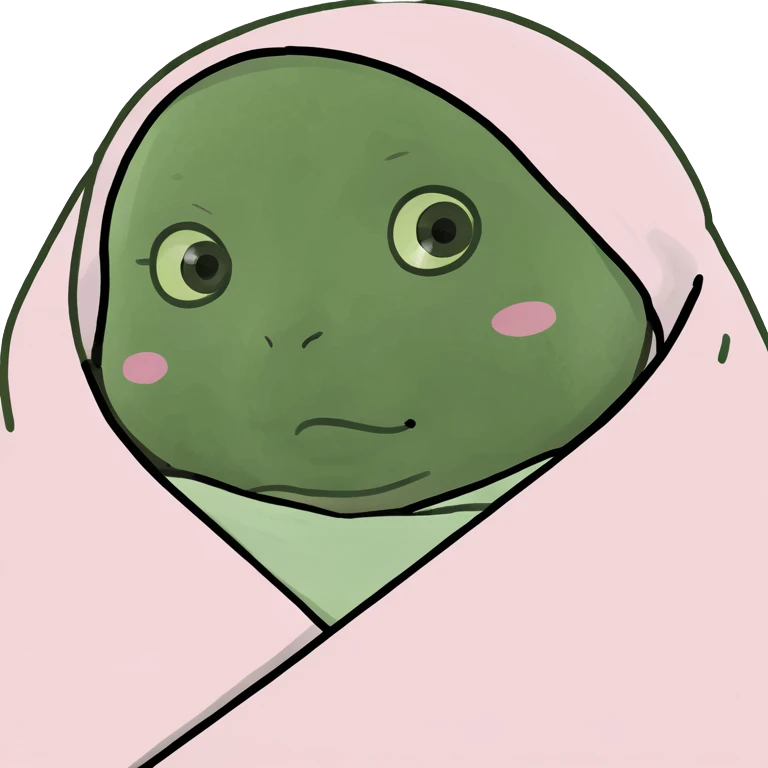 One fully swaddled sleeping baby with a white shirt wrapped in a light pink blanket emoji