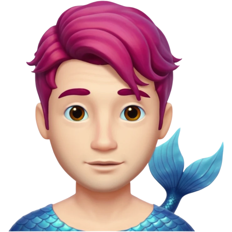 Mermaid face men 3d emoji