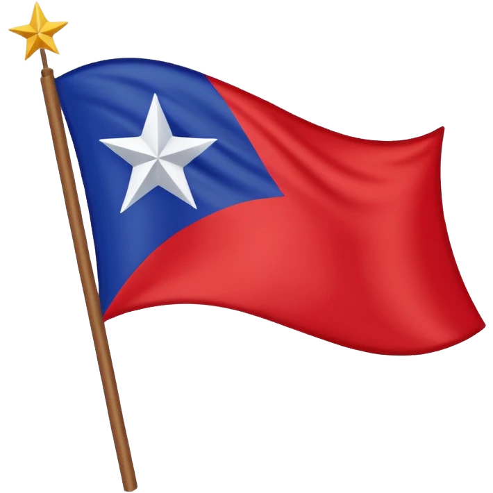 Juneteenth flag waving, red white and blue with a bursting star in the center emoji