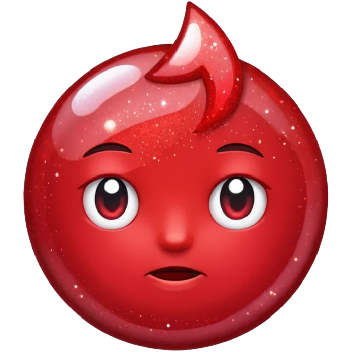 red glitter dislike emoji