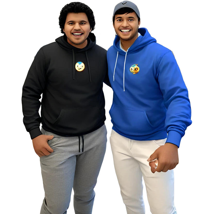 boys in hoodies smiling emoji