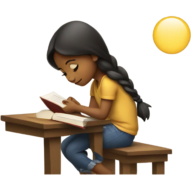 Girl reading book emoji