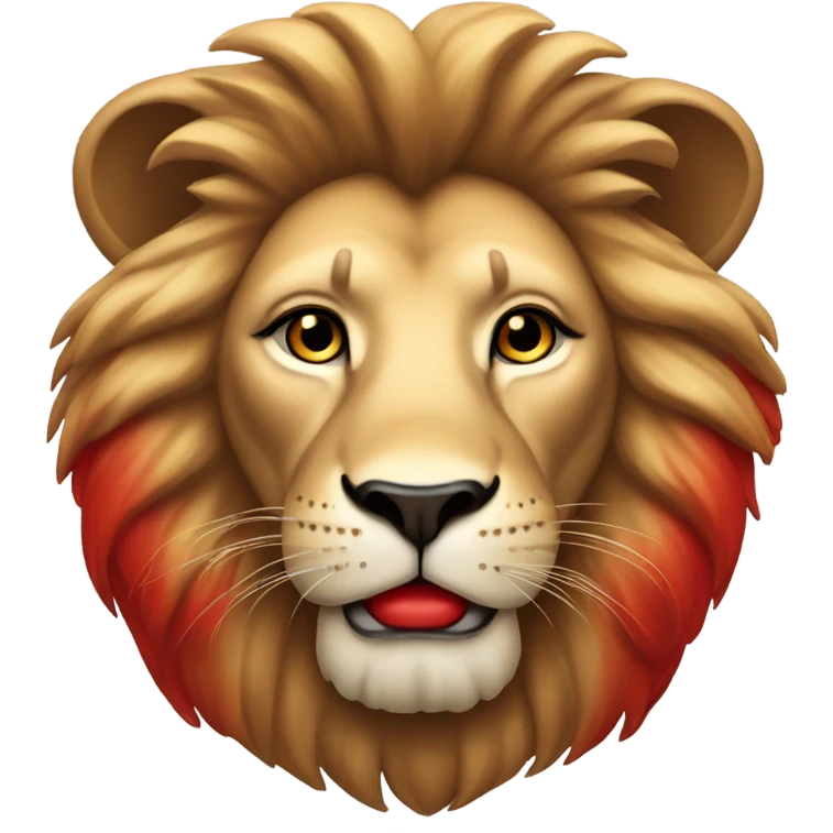 lion wearing lipstick emoji