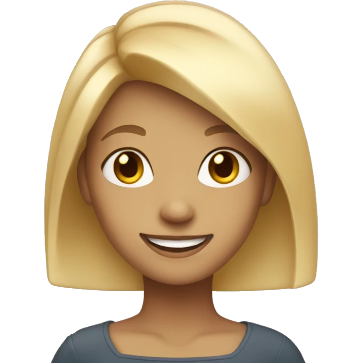 smiling girl with blonde hair emoji