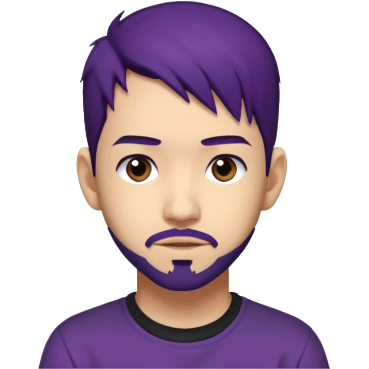 Mike Shinoda with dark purple hair, brown eyes emoji