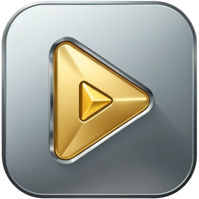 golden play button with silver edges emoji