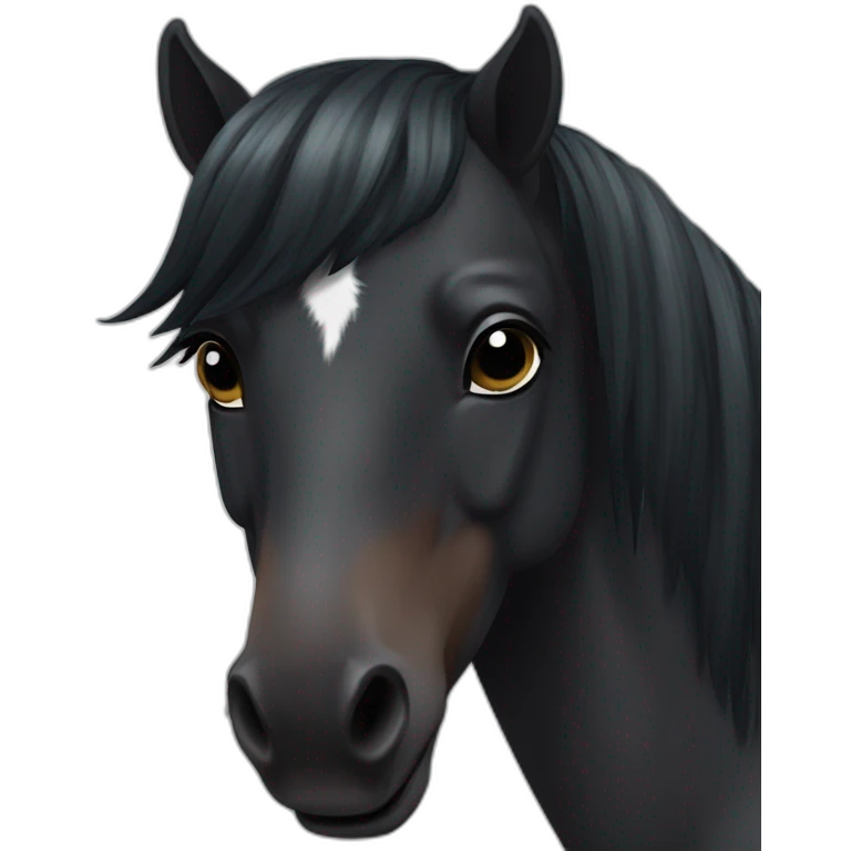 Dark bay pony headmark emoji