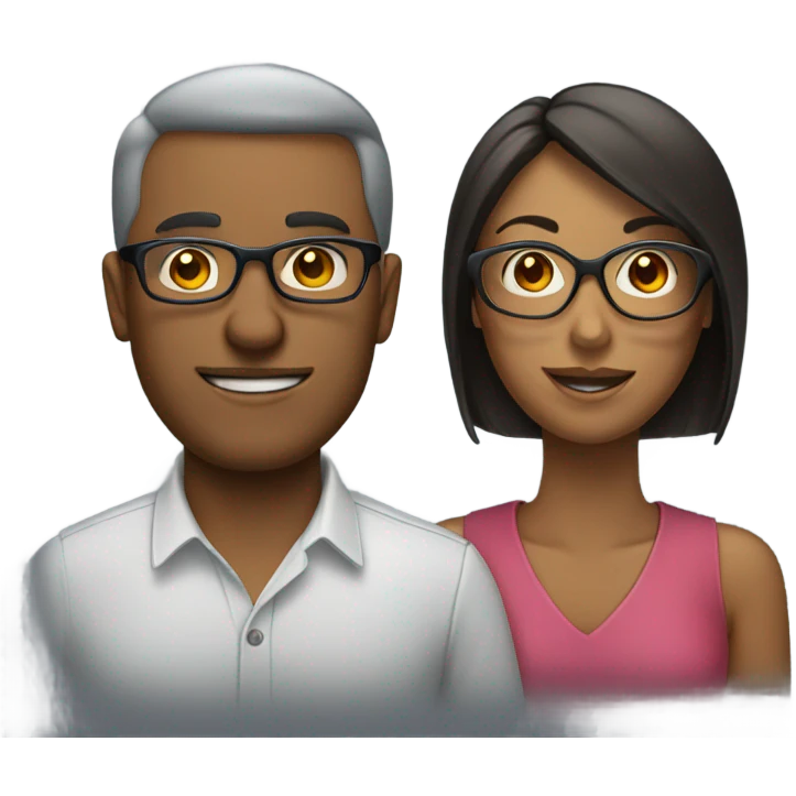 Couple men, women With Glases emoji
