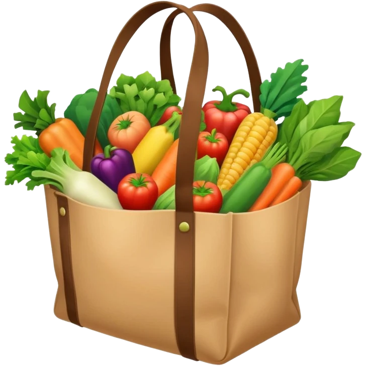 cartoon market bag. top view emoji