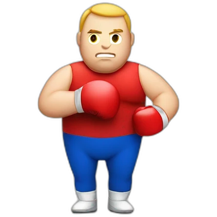 fat boxing caucasian man with red gloves emoji