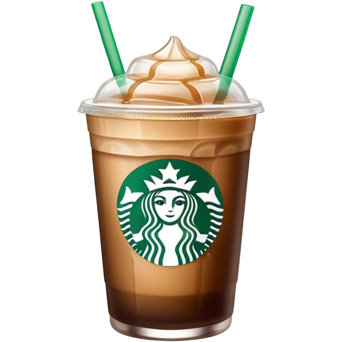 Starbuck ice coffee with ice cubes emoji