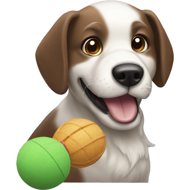 Dog playing with cat toy  emoji