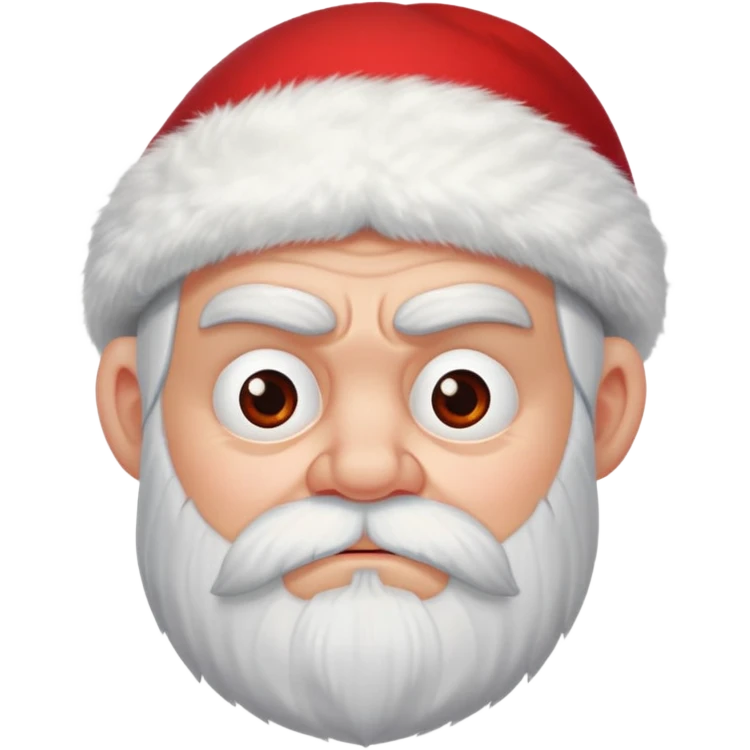 Short bearded dwarf with a grumpy expression, bushy white beard, red pointed hat, frowning with thick eyebrows emoji