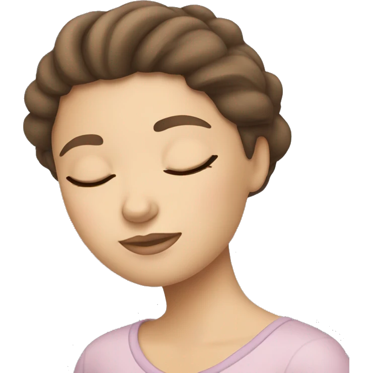 White Brunette girl sleeping emoji