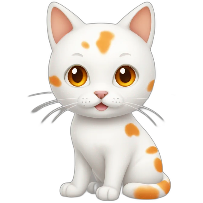 White cat with orange spots emoji