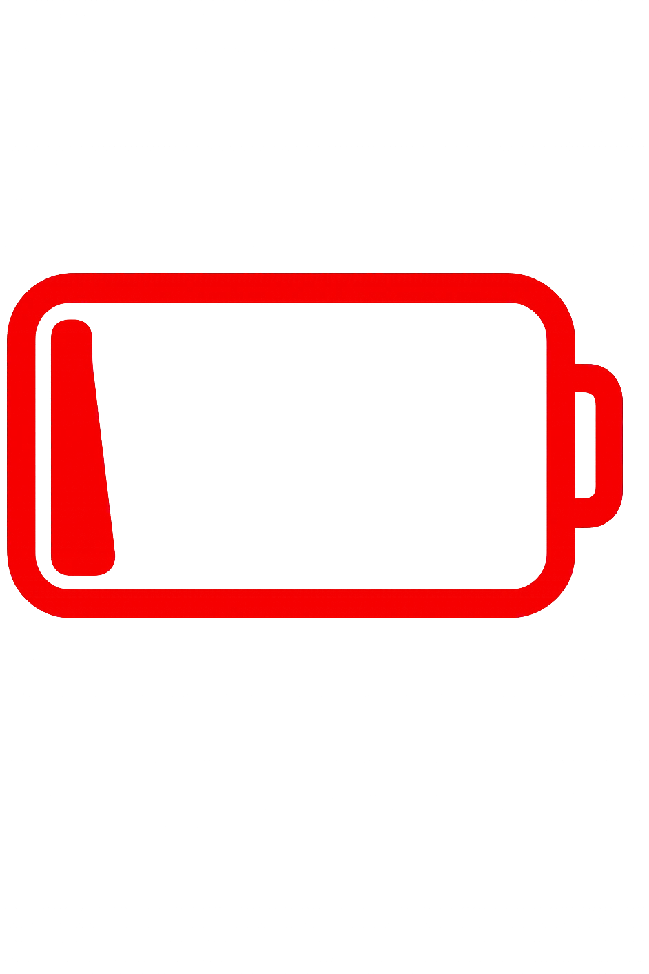 EMOJI STILE IPHONE DI UNA BATTERIA ROSSA SCARICA emoji