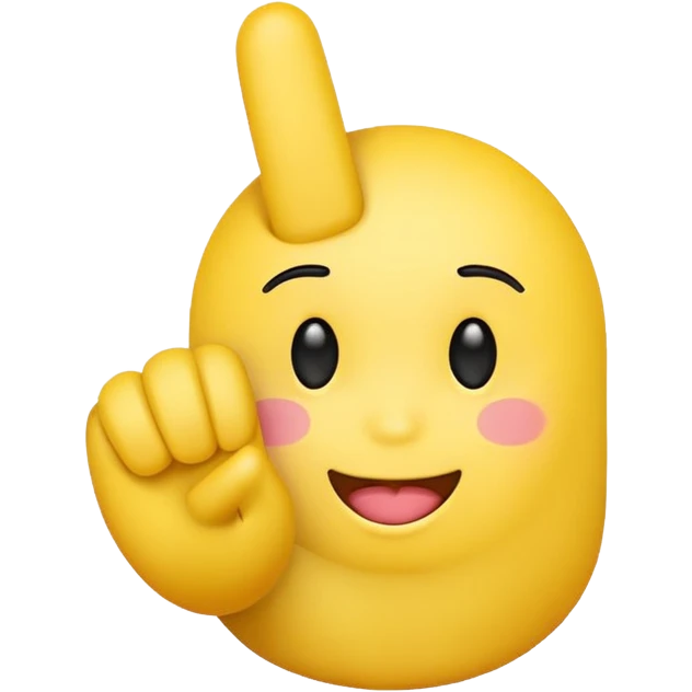 Make a regular blushed yellow emoji but with the middle finger  emoji