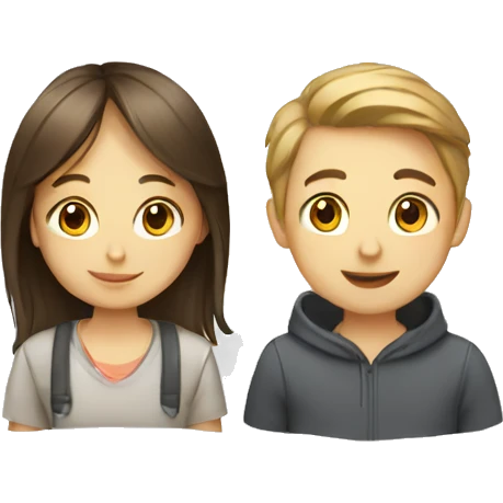 communication girl and boy in English emoji