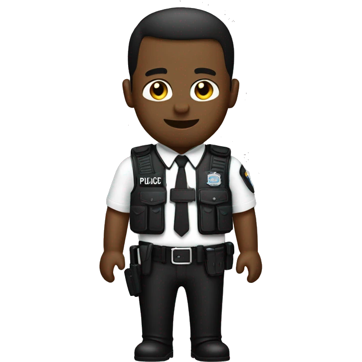 black police man bullet proof vest helmut lang emoji