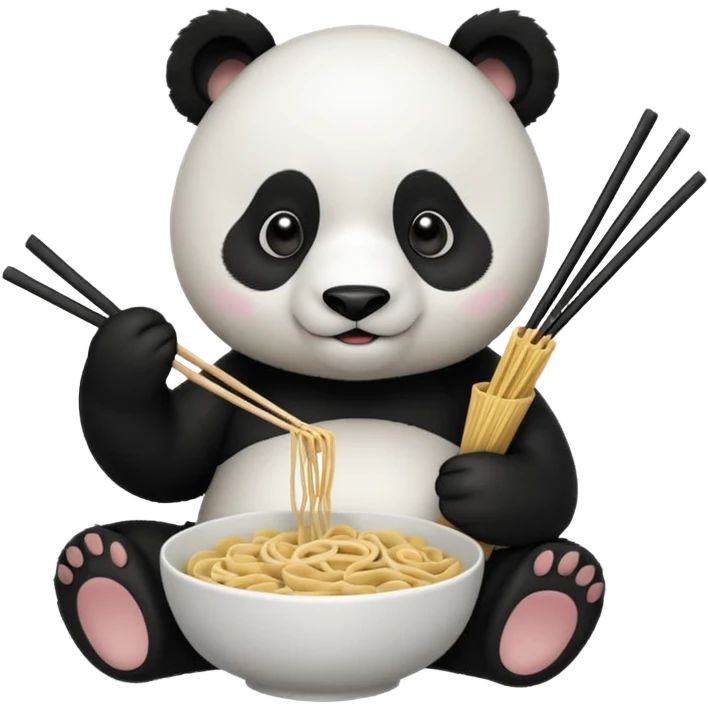 Panda eating noodles  emoji