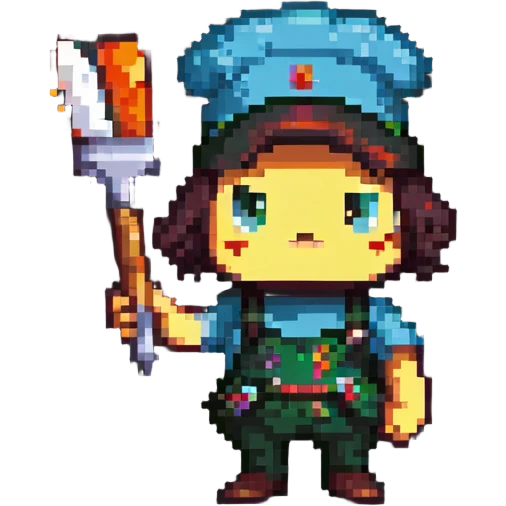 artist character holding a paintbrush emoji