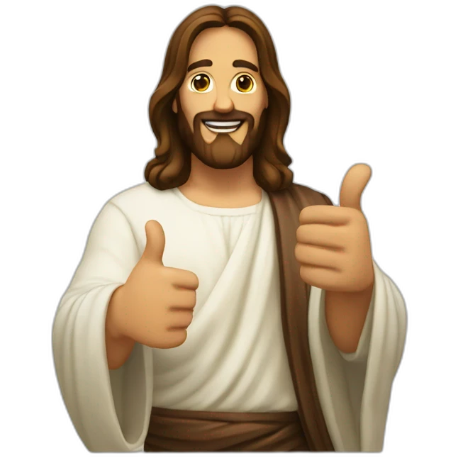 jesus thumbs up finger gun emoji