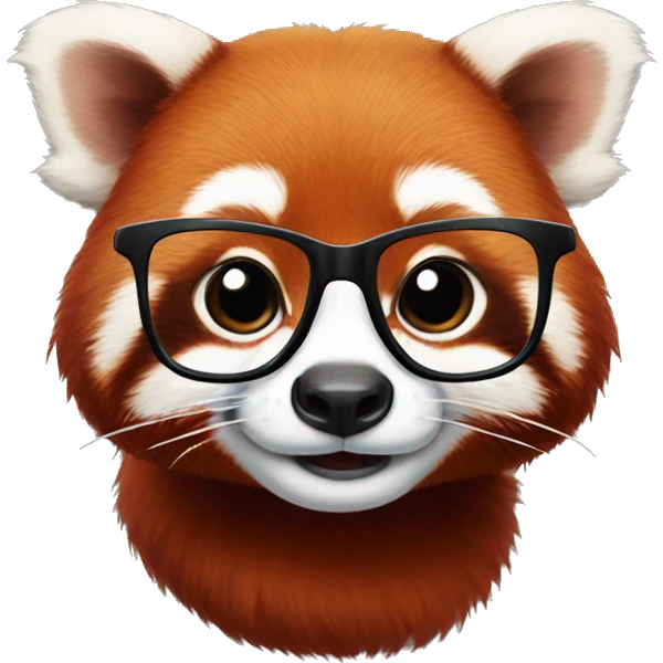 Red panda with glasses emoji