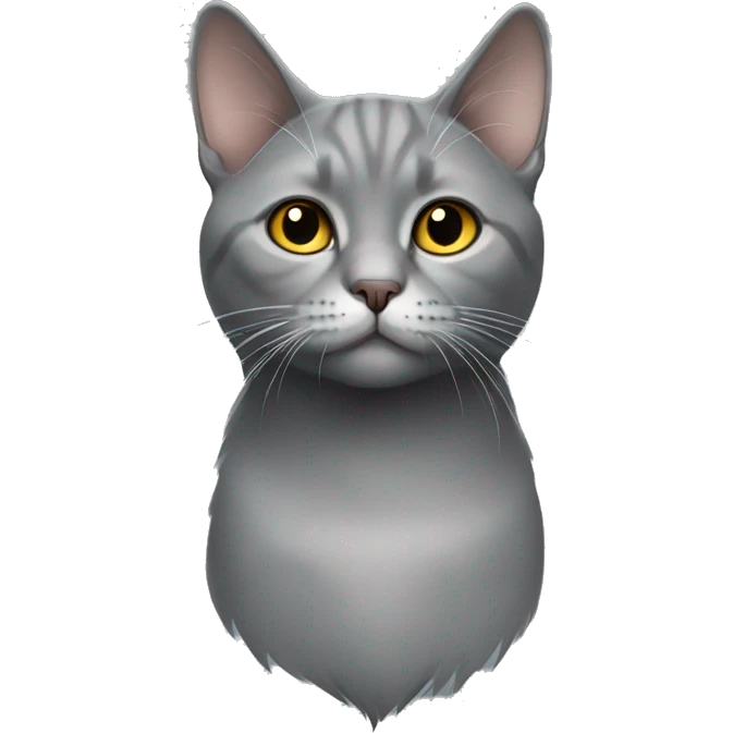 Grey Russian cat white chest emoji