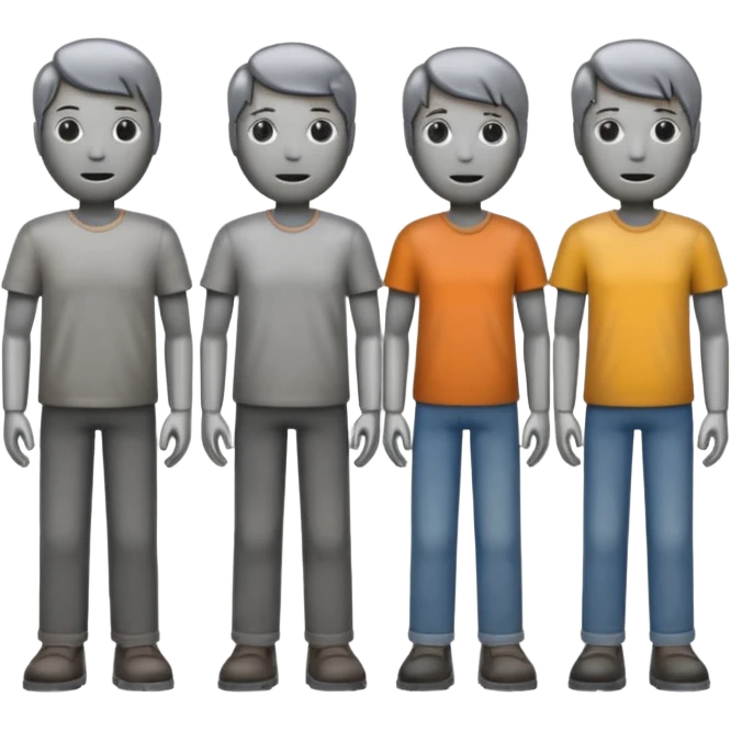 회색철로 만든 사람 3명 emoji