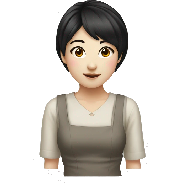 fermer korean girl short black hair emoji