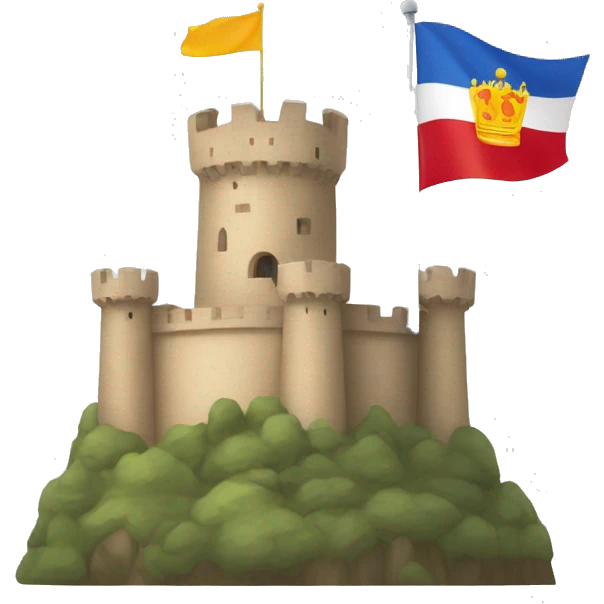 Bandera con un castillo y un leon emoji