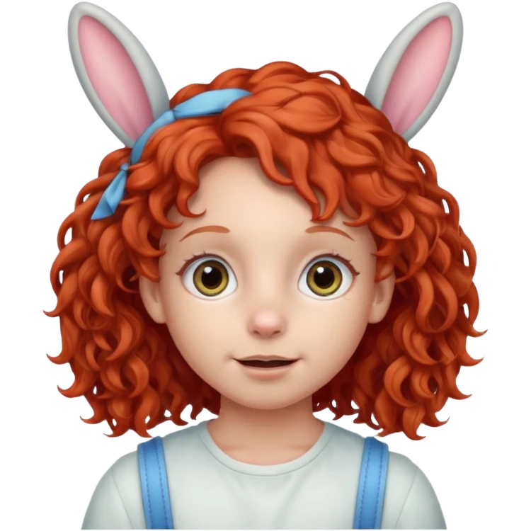 kid with braces bunny eared red haired curly big braces emoji