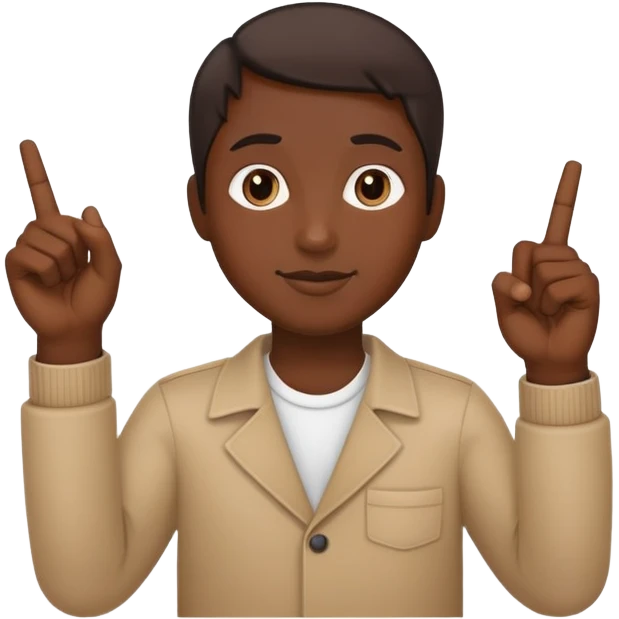 Dark skin tone holding index, middle and thumb fingers out emoji
